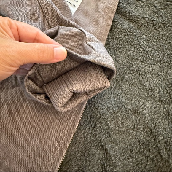 Carhartt Womens Washed Duck Sherpa Lined Jacket, Small, Grey model # 104292-032 - Picture 10 of 12